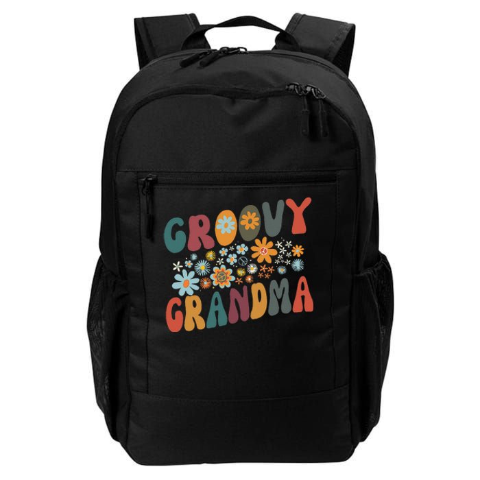 Groovy Grandma Retro Colorful Flowers Grandmother Daily Commute Backpack