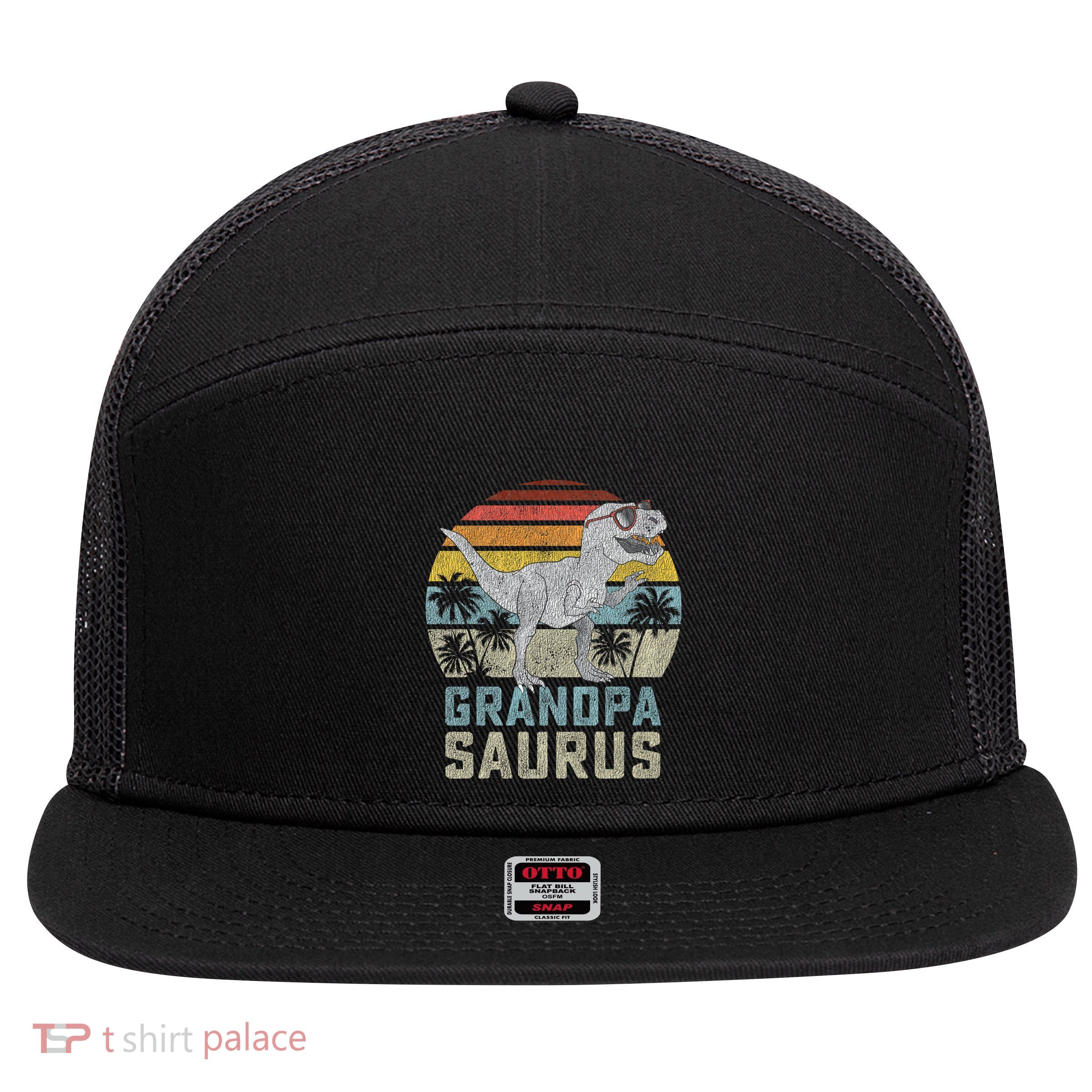 Grandpasaurus 7 Panel Mesh Trucker Snapback Hat