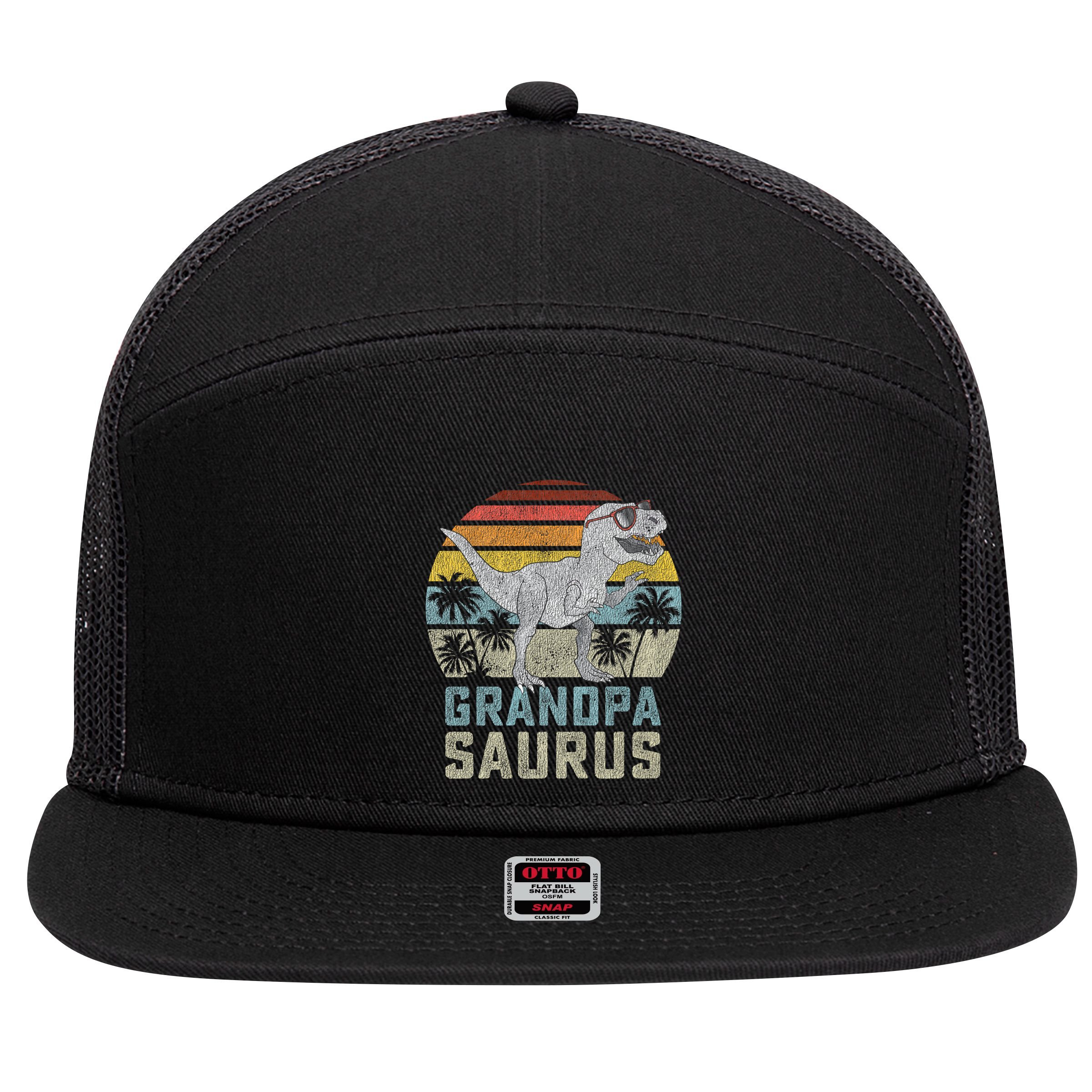 Grandpasaurus 7 Panel Mesh Trucker Snapback Hat