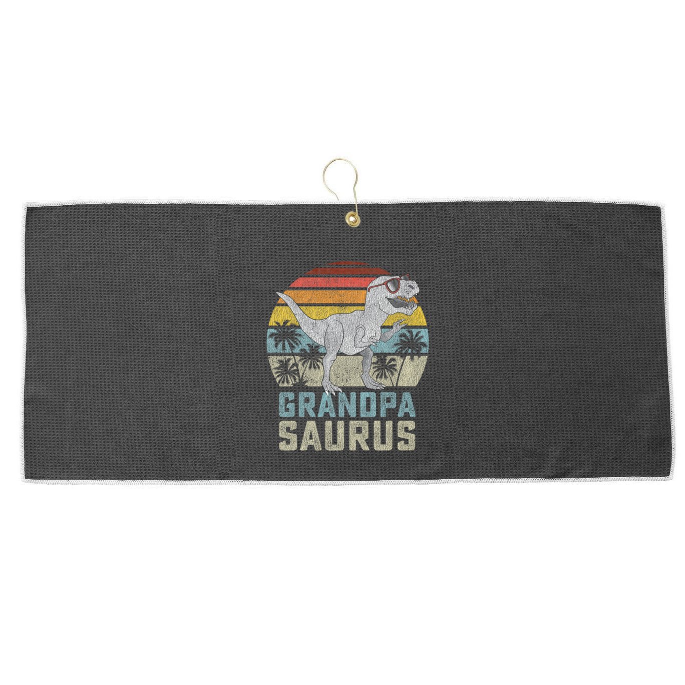 Grandpasaurus Large Microfiber Waffle Golf Towel