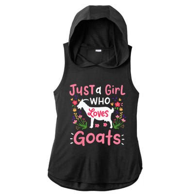 Goats Goat Rancher Farm Ladies PosiCharge Tri-Blend Wicking Draft Hoodie Tank