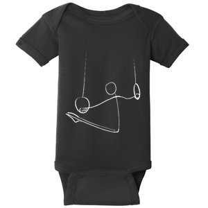 Gymnast Gym Rings Minimalist Gymnastic Baby Bodysuit