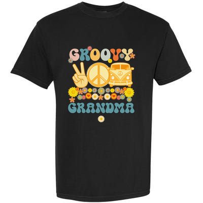 Groovy Grandma Retro Matching Family Baby Shower Garment-Dyed Heavyweight T-Shirt