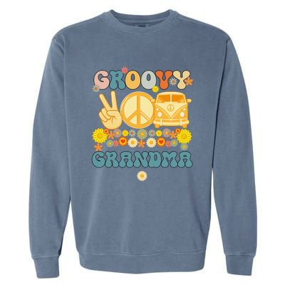 Groovy Grandma Retro Matching Family Baby Shower Garment-Dyed Sweatshirt