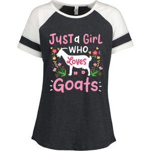 Goats Goat Rancher Farm Enza Ladies Jersey Colorblock Tee