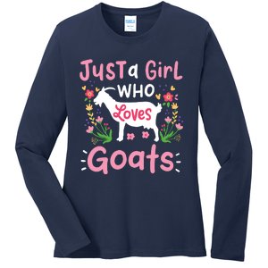 Goats Goat Rancher Farm Ladies Long Sleeve Shirt