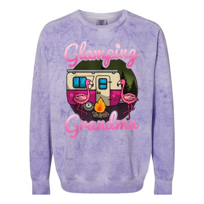 Glamping Grandma RV Flamingos Gift Camper Camping Gift Colorblast Crewneck Sweatshirt