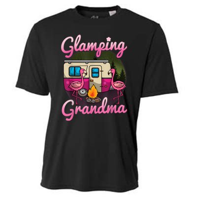 Glamping Grandma RV Flamingos Gift Camper Camping Gift Cooling Performance Crew T-Shirt