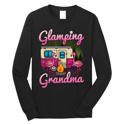 Glamping Grandma RV Flamingos Gift Camper Camping Gift Long Sleeve Shirt