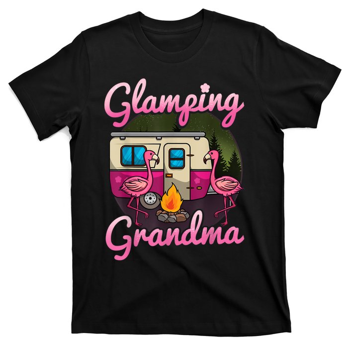 Glamping Grandma RV Flamingos Gift Camper Camping Gift T-Shirt