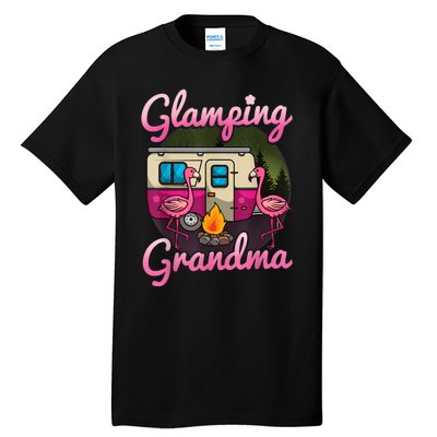 Glamping Grandma RV Flamingos Gift Camper Camping Gift Tall T-Shirt