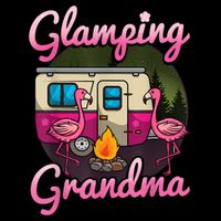Glamping Grandma RV Flamingos Gift Camper Camping Gift Bucket Hat