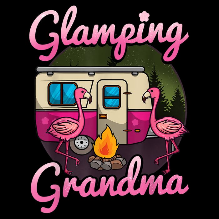Glamping Grandma RV Flamingos Gift Camper Camping Gift Bucket Hat