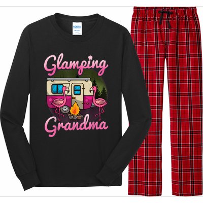 Glamping Grandma RV Flamingos Gift Camper Camping Gift Long Sleeve Pajama Set