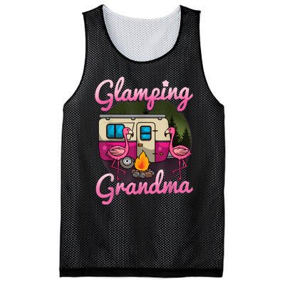 Glamping Grandma RV Flamingos Gift Camper Camping Gift Mesh Reversible Basketball Jersey Tank