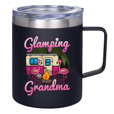 Glamping Grandma RV Flamingos Gift Camper Camping Gift 12oz Stainless Steel Coffee Mug