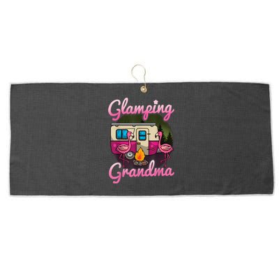 Glamping Grandma RV Flamingos Gift Camper Camping Gift Large Microfiber Waffle Golf Towel