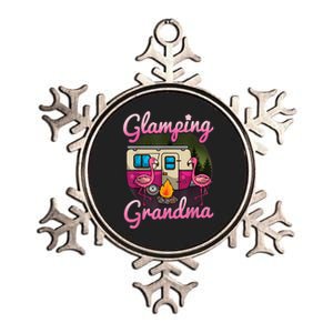 Glamping Grandma RV Flamingos Gift Camper Camping Gift Metallic Star Ornament