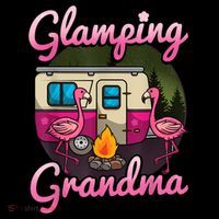 Glamping Grandma RV Flamingos Gift Camper Camping Gift Premium T-Shirt