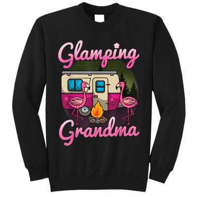 Glamping Grandma RV Flamingos Gift Camper Camping Gift Tall Sweatshirt