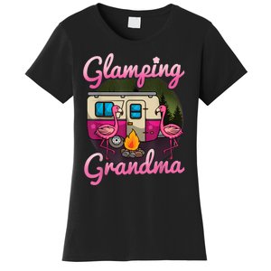 Glamping Grandma RV Flamingos Gift Camper Camping Gift Women's T-Shirt