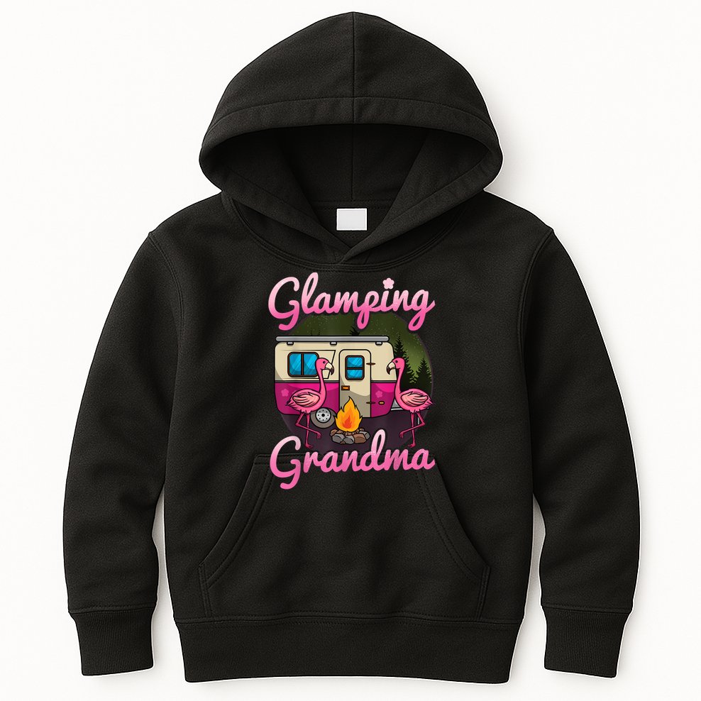 Glamping Grandma RV Flamingos Gift Camper Camping Gift Kids Hoodie