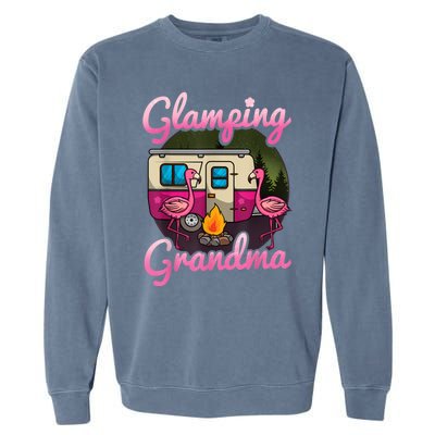 Glamping Grandma RV Flamingos Gift Camper Camping Gift Garment-Dyed Sweatshirt