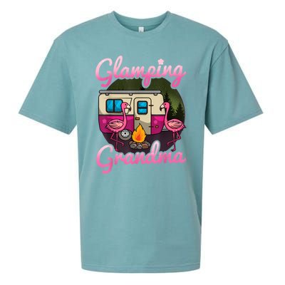 Glamping Grandma RV Flamingos Gift Camper Camping Gift Sueded Cloud Jersey T-Shirt