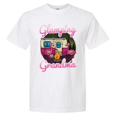 Glamping Grandma RV Flamingos Gift Camper Camping Gift Garment-Dyed Heavyweight T-Shirt