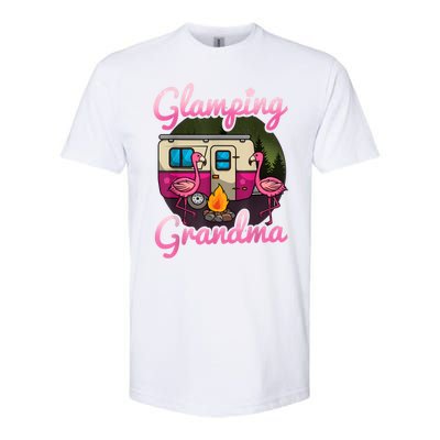 Glamping Grandma RV Flamingos Gift Camper Camping Gift Softstyle CVC T-Shirt