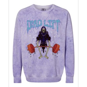 Gym Grim Reaper Deadlift Workout Occult Colorblast Crewneck Sweatshirt