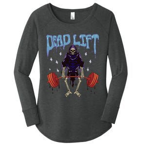 Gym Grim Reaper Deadlift Workout Occult Women's Perfect Tri Tunic Long Sleeve Shirt