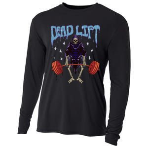 Gym Grim Reaper Deadlift Workout Occult Cooling Performance Long Sleeve Crew