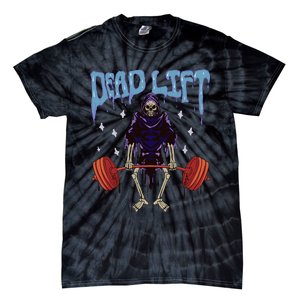 Gym Grim Reaper Deadlift Workout Occult Tie-Dye T-Shirt