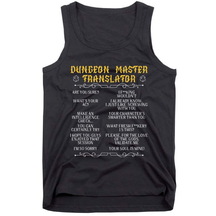 Gamingmasterboard Game Role Player Dungeon Tank Top