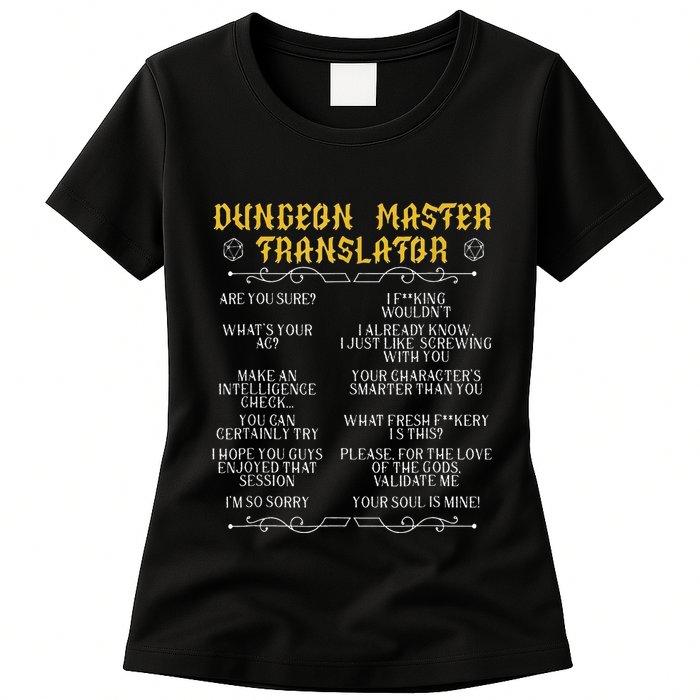 Gamingmasterboard Game Role Player Dungeon Womens T-Shirt