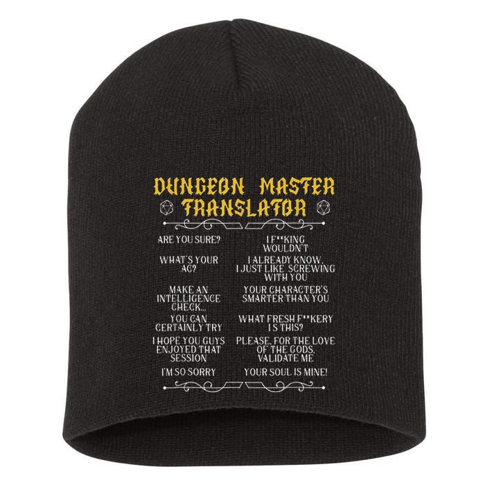 Gamingmasterboard Game Role Player Dungeon Short Acrylic Beanie