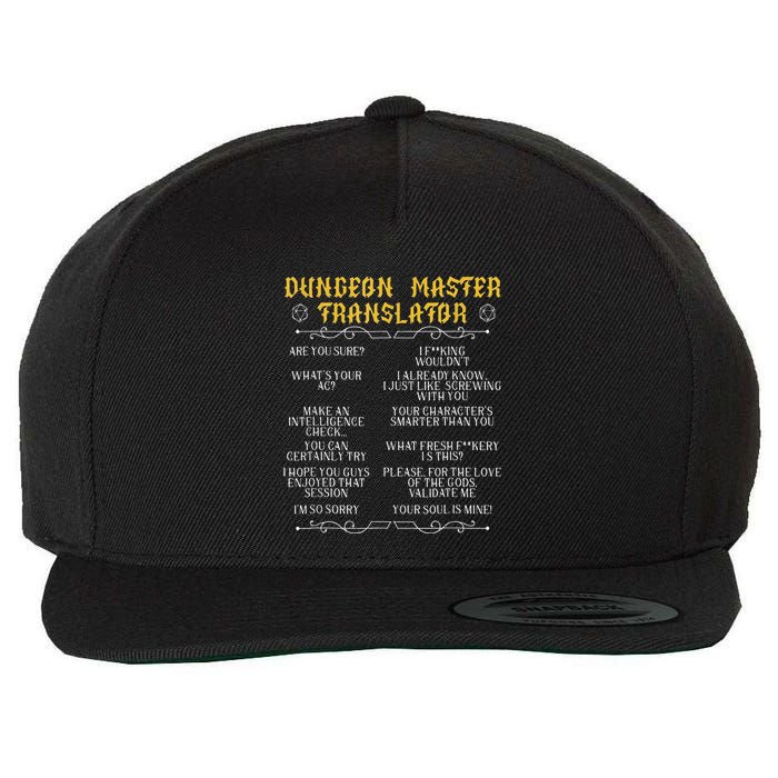 Gamingmasterboard Game Role Player Dungeon Wool Snapback Cap