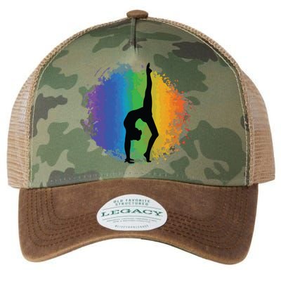 Girl Gymnastics Rainbow Colors Acrobatic Acro Gymnast Legacy Tie Dye Trucker Hat