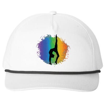 Girl Gymnastics Rainbow Colors Acrobatic Acro Gymnast Snapback Five-Panel Rope Hat