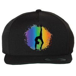 Girl Gymnastics Rainbow Colors Acrobatic Acro Gymnast Wool Snapback Cap