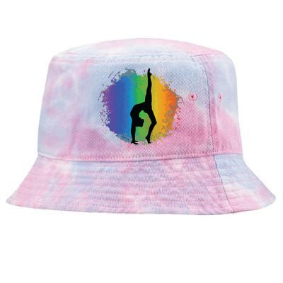 Girl Gymnastics Rainbow Colors Acrobatic Acro Gymnast Tie-Dyed Bucket Hat