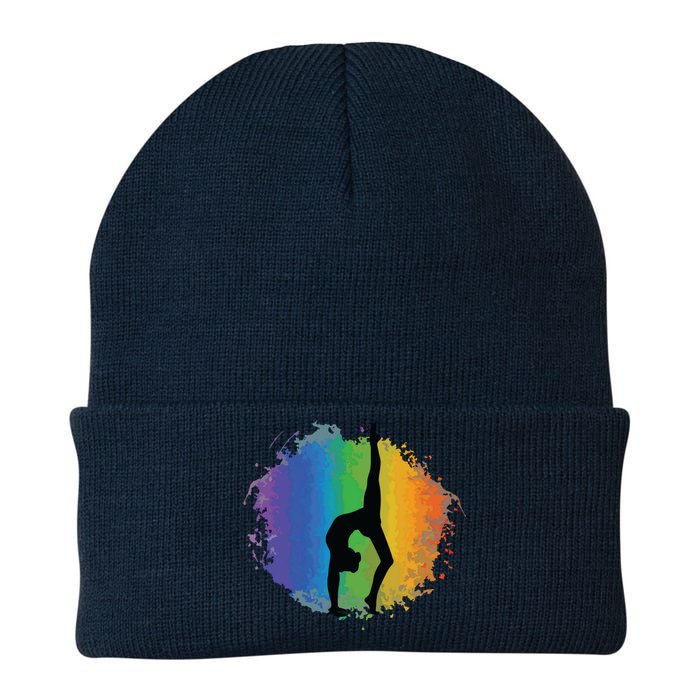 Girl Gymnastics Rainbow Colors Acrobatic Acro Gymnast Knit Cap Winter Beanie