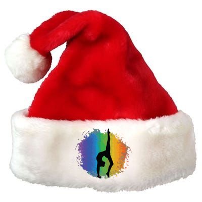 Girl Gymnastics Rainbow Colors Acrobatic Acro Gymnast Premium Christmas Santa Hat