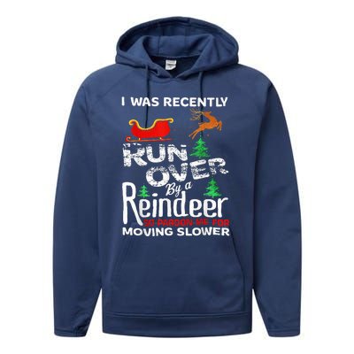 Grandma Got Run Over By A Reindeer Christmas So Pardon Me Performance Fleece Hoodie