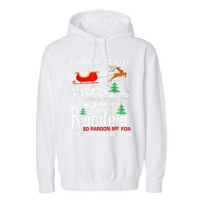 Grandma Got Run Over By A Reindeer Christmas So Pardon Me Garment-Dyed Fleece Hoodie