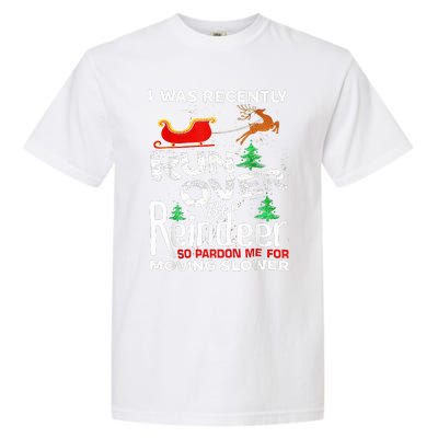 Grandma Got Run Over By A Reindeer Christmas So Pardon Me Garment-Dyed Heavyweight T-Shirt