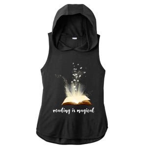 Great Gift Reading Is Magical Ladies PosiCharge Tri-Blend Wicking Draft Hoodie Tank