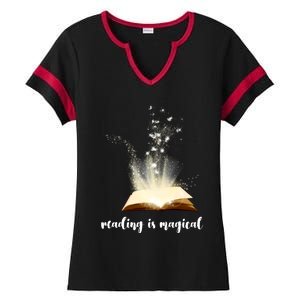 Great Gift Reading Is Magical Ladies Halftime Notch Neck Tee