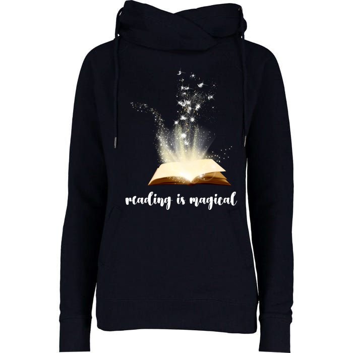 Great Gift Reading Is Magical Womens Funnel Neck Pullover Hood